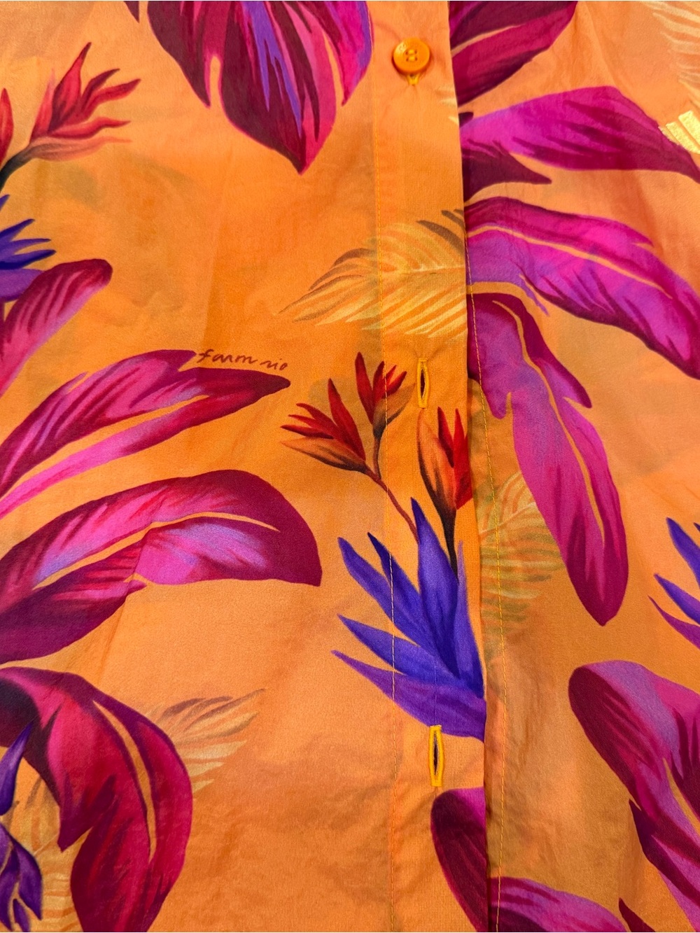 Adidas x Farm Rio Orange Tropical Print Oversized Overshirt - Picture 3 of 5